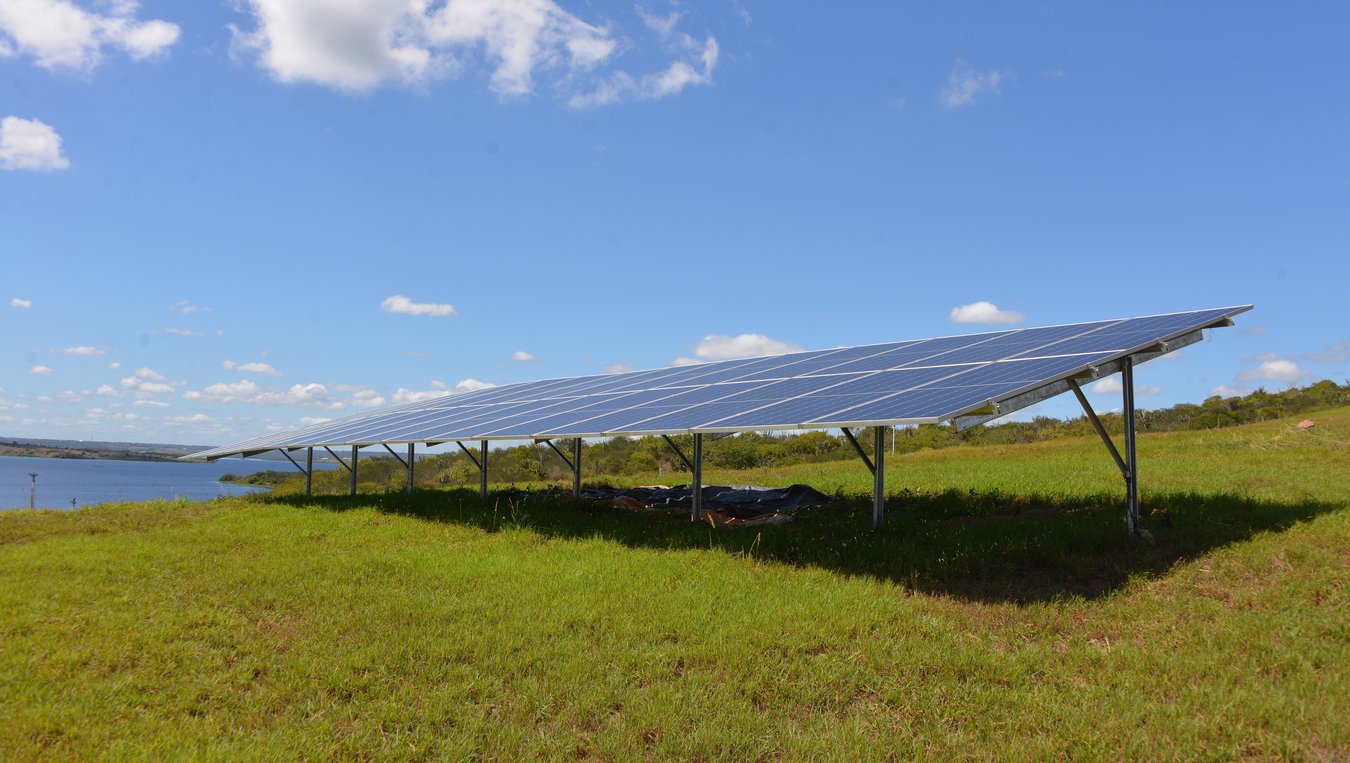 ein Teil einer Freiflächen-PV-Anlage